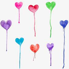 Watercolor Hearts Dripping Drips Messy Rainbow Png Transparent Clipart Image And Psd File For Free Download Watercolor Heart Rainbow Clipart Clip Art