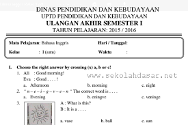 Nah berikut ini daftar mata kuliah dan soal untuk jurusan sastra inggris penerjemah semester 1 yang bisa anda pelajari sebagai persiapan sebelum menghadapi uas nantinya : Soal Uas Bahasa Inggris Semester 1 Kelas 1 Sd Mi Sekolahdasar Net