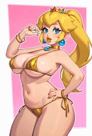 Princess Peach - Golden (Rizdraws) : rmariorule34
