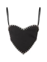Area Embellished Trim Heart Top Luisaviaroma