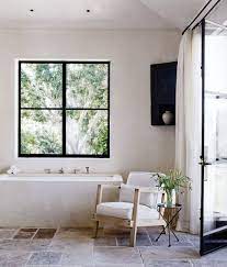 This is a fabulous bathroom window which spans floor to ceiling the entire width of one wall next to the bathtub. Pin By Mrs D Powell On Nueva Casa Black Window Frames House Interior Home