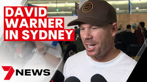 Australian cricketer David Warner arrives at Sydney Airport, flying in from  India
