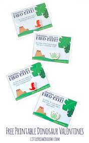 I created this free printable valentine card for the kids to hand out in the classroom. Free Printable Dinosaur Valentines Little Red Window