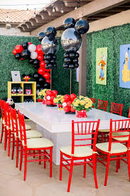 Mickey mouse head balloon columns for candy table decor: Mickey Mouse 2nd Birthday Party Pretty My Party Party Ideas