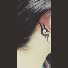 Tribal tattoos use black ink and patterns to create a bold final result. Tribal Tattoo Behind Ear Best Tattoo Ideas Gallery