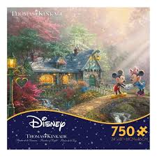 The thomas kinkade disney collection is one of the most beloved artwork series in the world. Ceaco Disney Thomas Kinkade Mickey Minnie Sweetheart Bridge Puzzle 750pc Thomas Kinkade Disney Kinkade Disney Thomas Kinkade Disney Puzzles