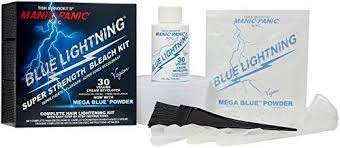 Manic Panic Blue Lightning Hair Bleaching Kit Super Strength 30 Volume Cream Developer With Mega Blue To Manic Panic Manic Panic Blue How To Lighten Hair