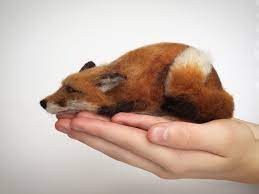 Needle Felted Fox Sculpture Felt Animals Needle Felted Fox Felt Fox