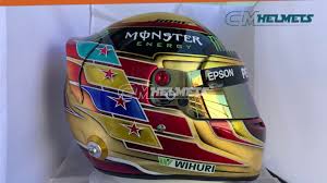 Posted by 7 days ago. Lewis Hamilton 2017 Gold Helmet Abu Dhabi Gp World Champion F1 Replica Helmet Full Size Youtube