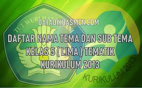 Download buku kurikulum 2013 sd kelas 5 edisi revisi terbaru 2014. Daftar Nama Tema Dan Subtema Kelas 5 Kurikulum 2013 Tahun Pelajaran 2021 2022 Datadikdasmen Com
