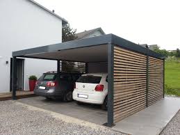 Link Zu Diesem Bauprojekt News Https Www Brandl Garagen De News Doppel Carport Aus Stahl Mit Wandelementen In Offener Carport Modern Carport Stahlcarport