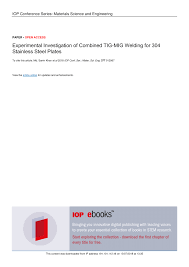 Pdf Experimental Investigation Of Combined Tig Mig Welding