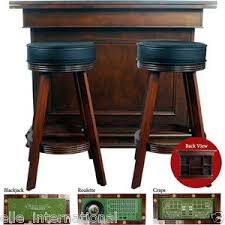 Casino Style Game Table Bar Converts Blackjack Roulette Craps Stools Mahogany Ebay Bar Furniture Stool Craps