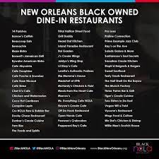 New Orleans Black Owned Dine In Restaurants Summer 2019 Livelikethelocals Nolablackdollars Nolablackbusiness New Orleans Orleans Restaurant