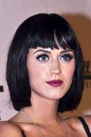 Katy Perry Straight Black Bob Choppy Bangs Hairstyle Katy Perry Purple Hair Katy Perry Hair Katy Perry Hot