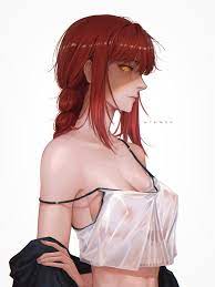 1girls breasts chainsaw man cleavage completely nude completely  nude female crop top large breasts looking at viewer loose clothes makima (chainsaw  man) nipples nthndn nude nude female red hair