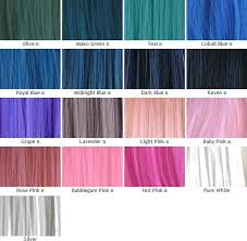Kanekalon Wefts Color Chart Part 2 Dyed Hair Blue Hair Dye Color Chart Hair Dye Colors
