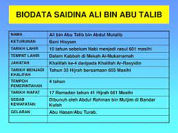 Untuk membaca biodata ringkas tentang saidina ali bin abi talib, sila klik sini. Saidina Ali Bin Abu Talib Ppt Download
