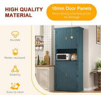 VEIKOUS 30.7 in. W MDF Wood Sideboard Cabinet Kitchen Dining ...