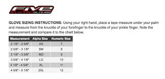 Five5 Gloves Sizing Chart Motorcycle Stuff