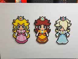Princess Peach Princess Rosalina Princess Daisy Super Mario Etsy Perler Bead Mario Perler Bead Art Diy Perler Beads