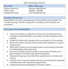 Sample company is the leading firm in our field in the metro area. 45 Free Downloadable Sample Church Job Descriptions Office Manager Job Description Office Manager Jobs Job Description