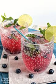 Blueberry Ginger Mojitos Ginger Ale Drinks Blueberry Drinks Ginger Recipes