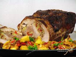 Carve pork and serve with roast vegetables and apple sauce. Roll Of Pork Stuffed With Vegetables Recipe Kashewar Recipes