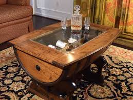 Coffee table with vat timber top. 15 Cool Coffee Table Ideas To Brew Tify Your Living Room Barrel Coffee Table Cool Coffee Tables Wine Barrel Coffee Table