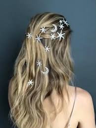 Sparkly Moon Stars Rhinestone Hairpins 3pc Set Fashionlovehunter Hair Styles Star Hair Hair Clips
