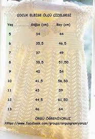 Cocuk Elbise Olculeri Kids Dress Diagram Crochet Baby Knitting Patterns Orgu Orgu Desenleri
