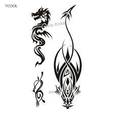 Hxman Dragon Women Temporary Tattoo Sticker Tattoos For Waterproof Men Fashion Body Art Kids Hand Fake Tatoo 10 5x6cm A 216 Black Dragon Tattoo Tattoo Equipment Romantic Tattoo