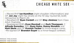 Похожие запросы для cactus league 2019 schedule pdf. The 2019 White Sox Opening Day Roster Is Here