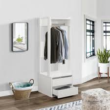 Our bedroom furniture category offers a great selection of bedroom armoires and more. Kings Brand Furniture Corry Open Wardrobe Armoire Closet With 2 Drawers White