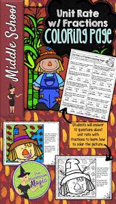 Unit Rate Complex Fractions Word Problems Color By Number Math Color By Number Common Core Math Middle School Fall Math Activities Unit Rate