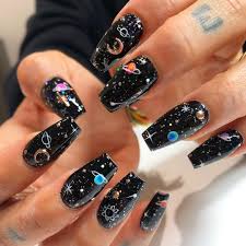 115 acrylic nail designs to fascinate your admirers. Vanessa Cooper La Nail Artista En Instagram Omg Mas De Galaxias Unas Edicion Doodle Swag Nails Best Acrylic Nails Edgy Nails