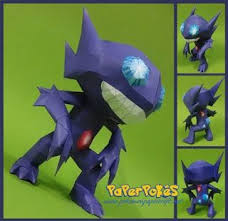 Paperpokes Pokemon Papercrafts Sableye Papercraft Pokemon Sableye Pokemon Pokemon Craft