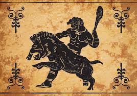 Hercules Fourth Labor Vector Greek Mythology Art Greek Art Vector Art