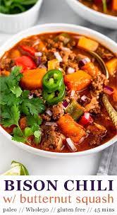 Bison Chili Paleowhole30 Recipe Bison Recipes Bison Chili Bison Chili Recipe