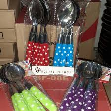 Premium cultery set korea style. Sendok Garpu Polkadot Sendok Set Polkadot Shopee Indonesia