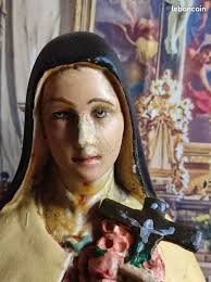 STATUE SAINTE THERESE DE LISIEUX VIERGE MARIE EN PLATRE VIRGIN MARY PLASTER 
