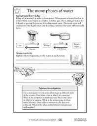 5th Grade Science Worksheets The Many Phases Of Water Greatkids Science Worksheets Matter Science Matter Worksheets