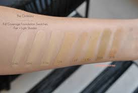 The small tube with a little nozzle applicator allows you to dot the product directly onto your face, so you'll need to blend before with a brush or sponge, however (i personally like to apply deciem concealer with my clean fingertips as i find this method gives a more natural look) it melts into the skin with ease, creating a full coverage yet natural. The Ordinary Review Of The 7 Coverage Foundation Swatches Of Fair Light Shades Girlgetglamorous Foundation Swatches The Ordinary Coverage Foundation Coverage Foundation