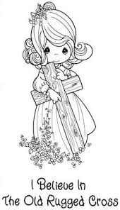 Girl And Cross Precious Moments Coloring Pages Coloring Pages Bible Coloring Pages