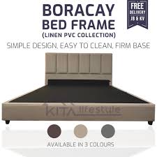 The great thing about standards are that there are so many to choose from! Boracay Bed Frame Linen Pvc Collection Easy To Clean Firm Base Available Sizes King Queen Super Single Single Lazada