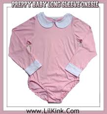 Long Sleeve Preppy Baby Onesies W Peter Pan Style Collar Xs 3x New Size Chart Preppy Baby Clothes Long Sleeve Onesie