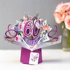 Next day flower delivery in the uk. 60th Birthday Flowers 3d Pop Up Card Campus Gifts