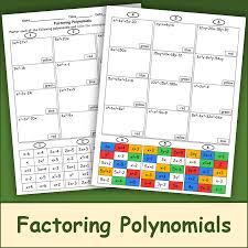 Factoring Polynomials Color Mosaic Factoring Polynomials Algebra Activities Polynomials