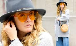 Drew Barrymore wears bizarre orange sunglasses in NYC