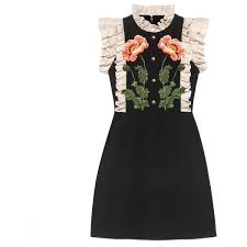 Gucci Floral Embroidered Wool Silk Dress 3 120 Liked On Polyvore Featuring Dresses Floral Pattern Dress Floral Embroidered Dress Floral Embroidery Dress